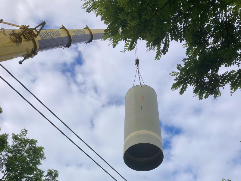 Abwasserpumpwerk Anlieferung GFK-Schacht Zossen