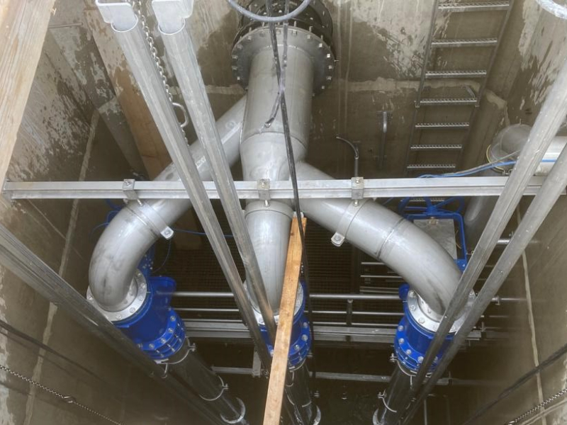 Regenwasserpumpwerk Troisdorf Rohrvereinigung